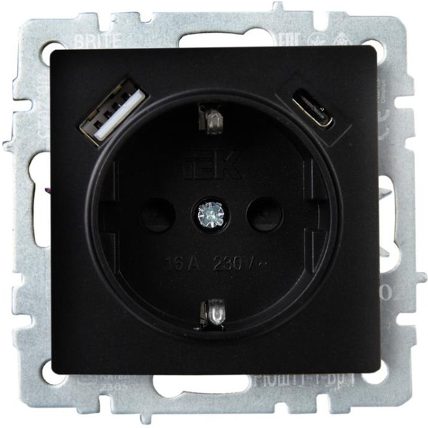 Розетка IEK Brite BR-R14-16-U22-018-K02
