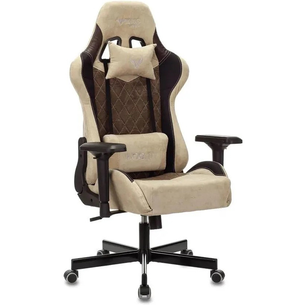 Кресло игровое Zombie VIKING 7 KNIGHT Fabric (бежевый/коричневый)