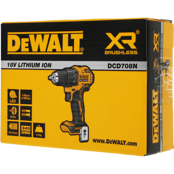 Дрель-шуруповерт DeWalt DCD708N-XJ (без АКБ и ЗУ)