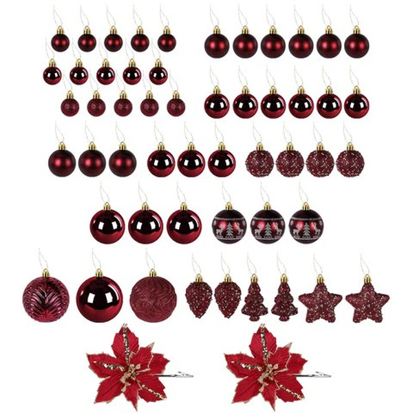 Шары елочные ЗОЛОТАЯ СКАЗКА Burgundy Style 592591 (бордо)