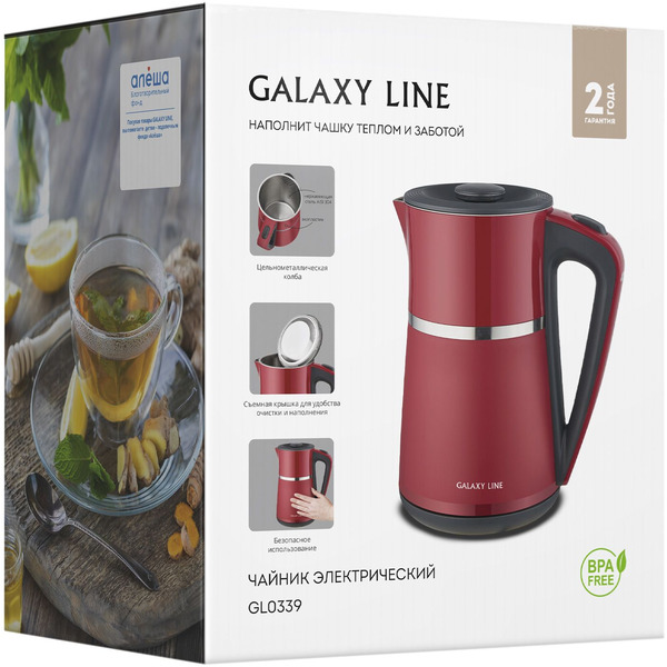 Электрочайник Galaxy Line GL0339 (красный)