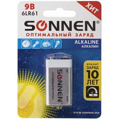 Батарейка Sonnen Крона 6LR61 (9 В) alkaline (1 шт)