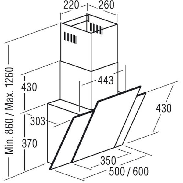Вытяжка САТА PODIUM 600 XGBK