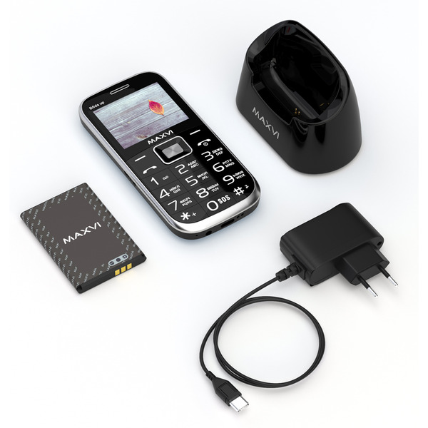 Мобильный телефон Maxvi B6ds up +ЗУ WC-112 (черный)