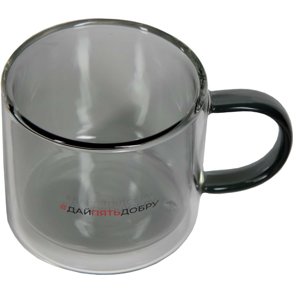 Кружка с двойными стенками "Дай 5 Добру", черный