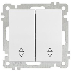 Переключатель на два направления двухклавишный Mutlusan 2100-404-0101 белый (21 серия)
