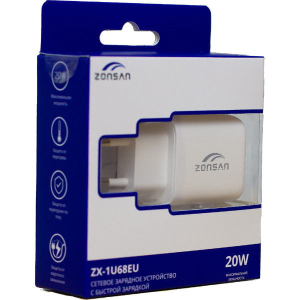 Сетевое зарядное устройство ZONSAN ZX-1U68EU