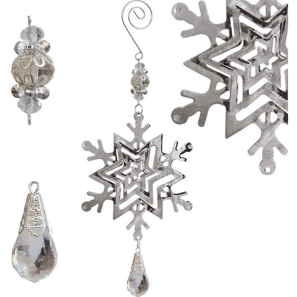 Подвеска Волшебная страна 100959 "Новогодняя снежинка" серебро