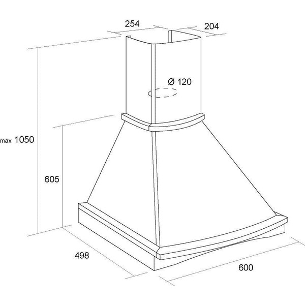 Вытяжка PYRAMIDA R 60 WH NUT