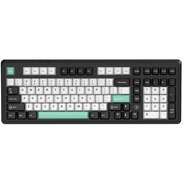 Компьютерная клавиатура AJAZZ AK980 V2 (черно-белая с бирюзовым)