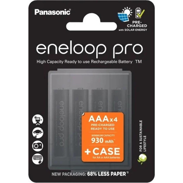 Аккумулятор Panasonic Eneloop Pro AAA BK-4HCDE/4CP+case (4 шт)