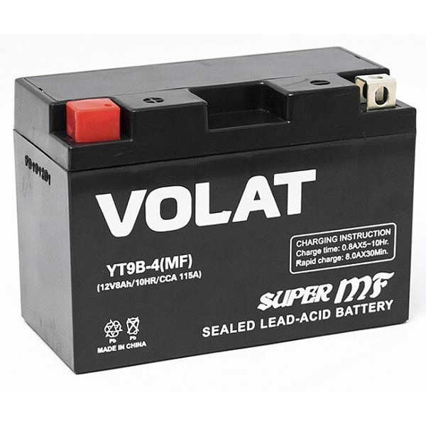 Мотоаккумулятор VOLAT YT9B-4 8Ah (MF) L+