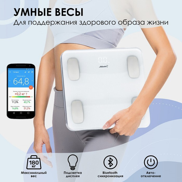 Напольные весы Atlanta ATH-6163 (белый)