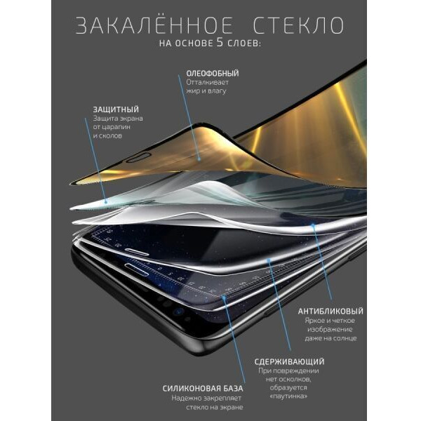 Защитное стекло VOLARE ROSSO Fullscreen full glue Light series для Huawei Nova Y70 (29651)