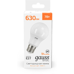 Лампа Gauss Basic LED-M A60 7W 630lm 3000K Е27 LED 10202172