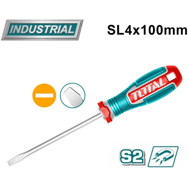 Отвертка шлицевая TOTAL SL4 100 мм  TSDSL4100
