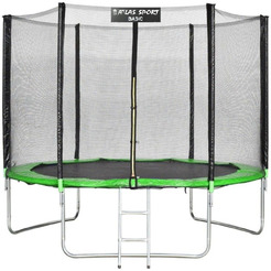 Батут пружинный ATLAS SPORT 8ft BASIC Green (с защитной сеткой и лестницей)