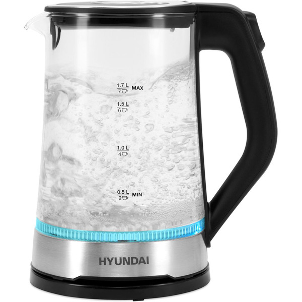 Электрический чайник Hyundai HYK-G3401 (черный/серебристый)