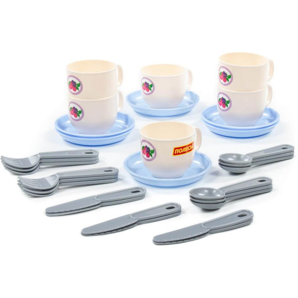 Набор игрушечной посуды Полесье Минутка 80271 (на 6 персон, в сеточке)