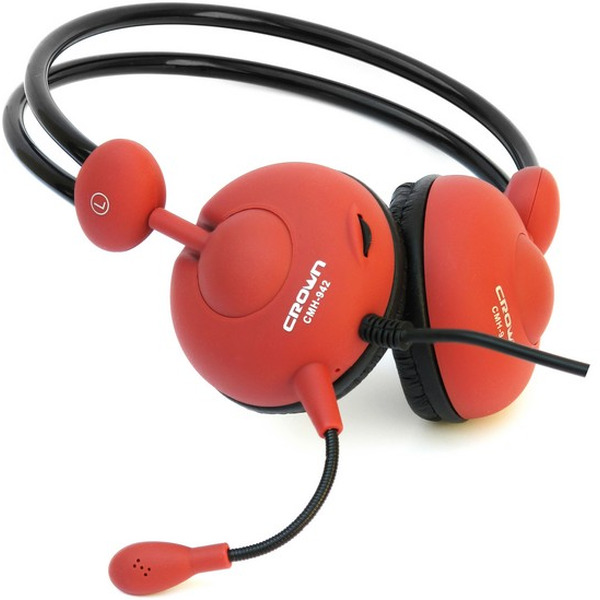 Гарнитура CROWN CMH-942 red