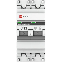 Выключатель автоматический EKF PROxima ВА 47-63 2P 13А (C) 4,5kA