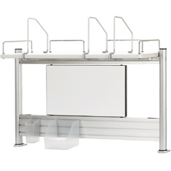 Задняя полка к столу Comf-Pro MINI SMART (Белая доска, Белый дуб) A/SMART-S-S-T