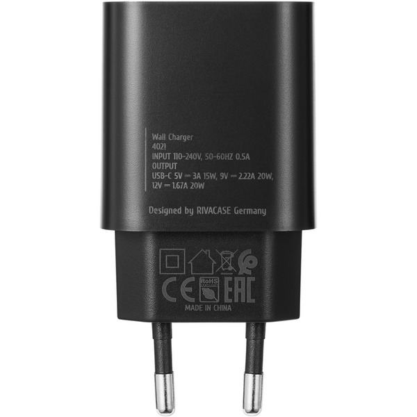 Зарядное устройство RIVACASE PS4021 (черный)
