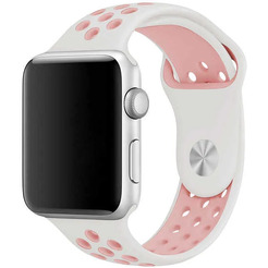 Ремешок Bingo Sport для Apple Watch 42/44/45mm (S) белый/розовый
