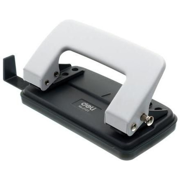 Дырокол Deli 0101 12 листов (белый/серый)