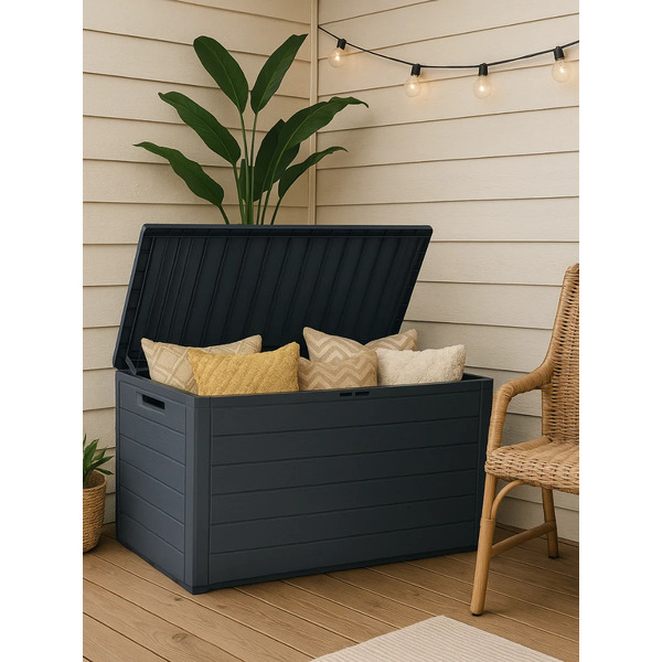 Сундук уличный Prosperplast Woodebox MBWL190-S433 (антрацит)