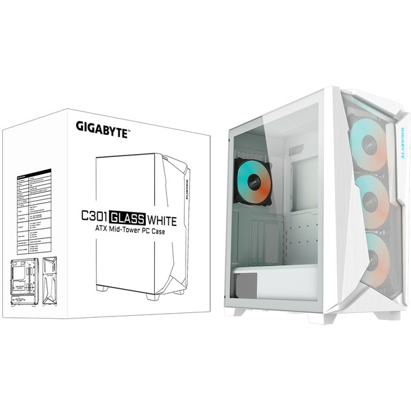 Корпус Gigabyte C301 Glass (белый)