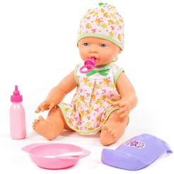 Пупс Полесье Веселый с соской + набор для кормления 78377