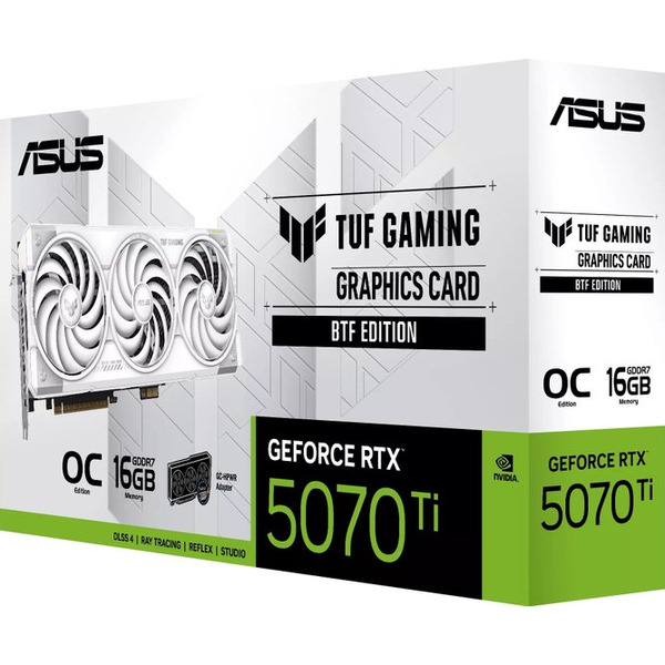 Видеокарта ASUS TUF RTX 5070 Ti BTF White OC 16GB GDDR7 (TUF-RTX5070TI-O16G-BTF-WHITE)