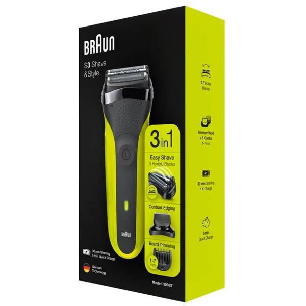 Электробритва Braun Series 3 Shave&Style 300BT (зеленый)