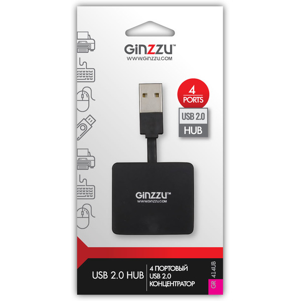 USB-хаб Ginzzu GR-414UB