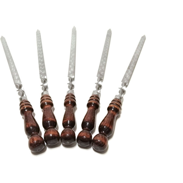 Шампуры профессиональные с деревяной ручкой для люля-кебаб CHUGUN INVEST LLC ШАМДЛ62 (с заклепкой)