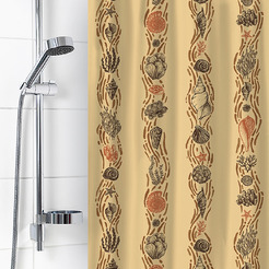 Штора для ванной комнаты Вилина 6984 Ракушки (бежевый)