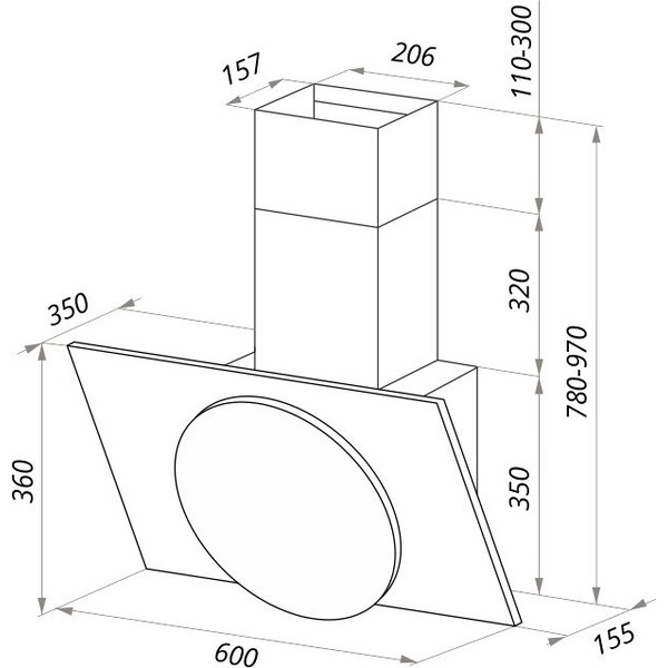 Кухонная вытяжка MAUNFELD Tower L Touch 60 (белый)