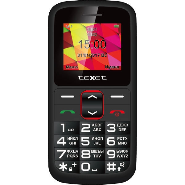 Телефон GSM TEXET TM-B217 (черно-красный)