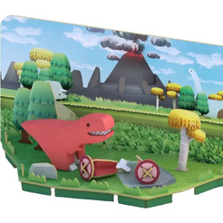 Магнитный конструктор Halftoys Dino Ти-Рекс с диорамой HD002