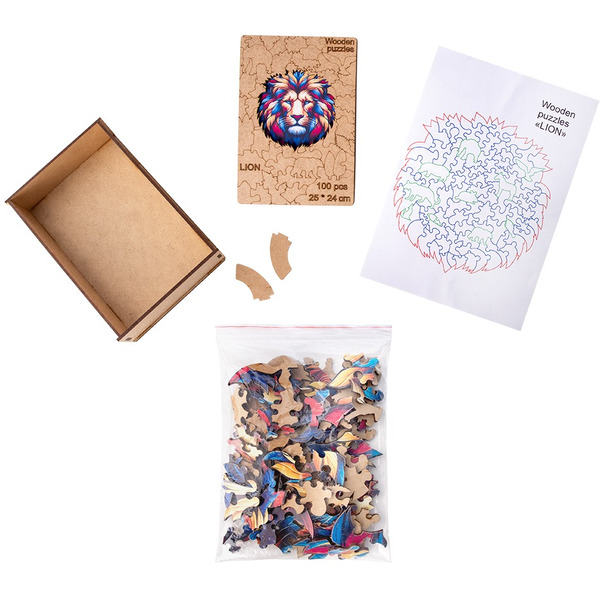 Сувенирный пазл MASTER WOOD Лев SWPL