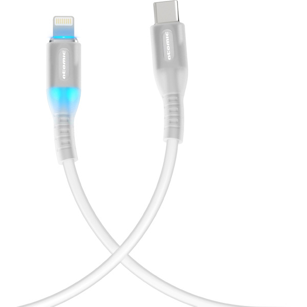 Кабель Atomic Ledit Usb-C-Lightning PD 27W LED 30.373 (1.2м, белый)