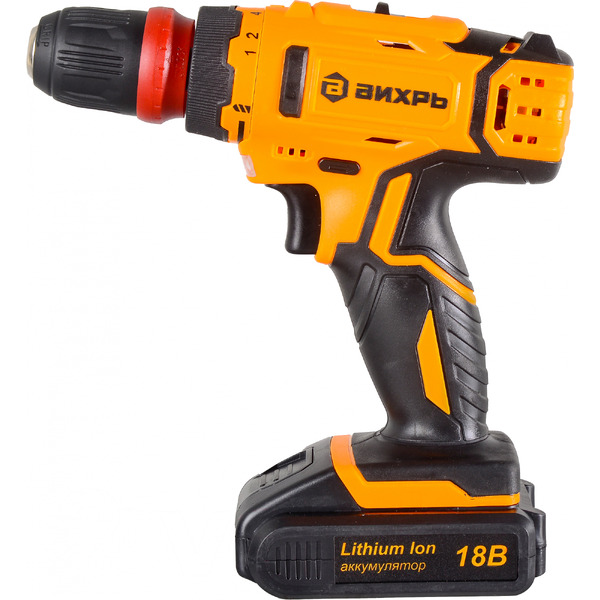 Дрель-шуруповерт Вихрь ДА-18Л-2КC (72/14/34) с 2-мя АКБ, кейс