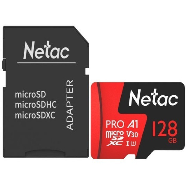 Карта памяти Netac P500 Extreme Pro 128GB NT02P500PRO-128G-R (с адаптером)