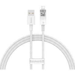 Кабель Baseus Explorer Series Fast Charging Cable with Smart Temperature Control 2.4A USB Type-A - Lightning (CATS010002) 1 м, белый