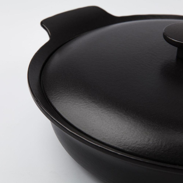 3900038 Ron чугунная глубокая сковорода с крышкой 28 см цвет черный