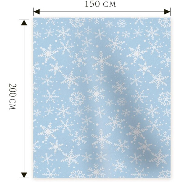 Плед новогодний ЗОЛОТАЯ СКАЗКА Снежинки 592530 (150х200см)