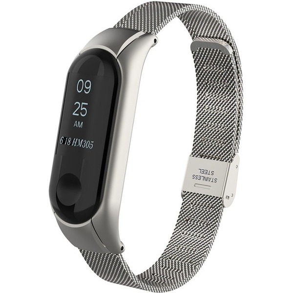 Ремешок Bingo Stainless Grid для Xiaomi Mi Band 3/4 Серебристый