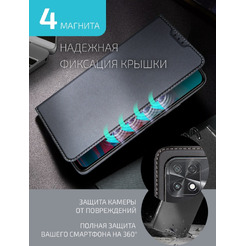 Чехол книга AKAMI Book case series для Xiaomi Poco C40 Черный (30719)