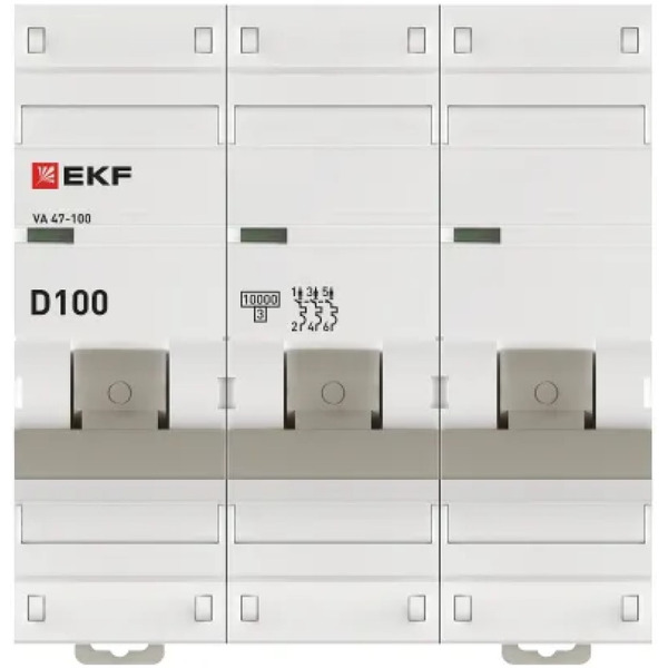 Выключатель автоматический EKF PROxima ВА 47-100 3P 100А (D) 10kA